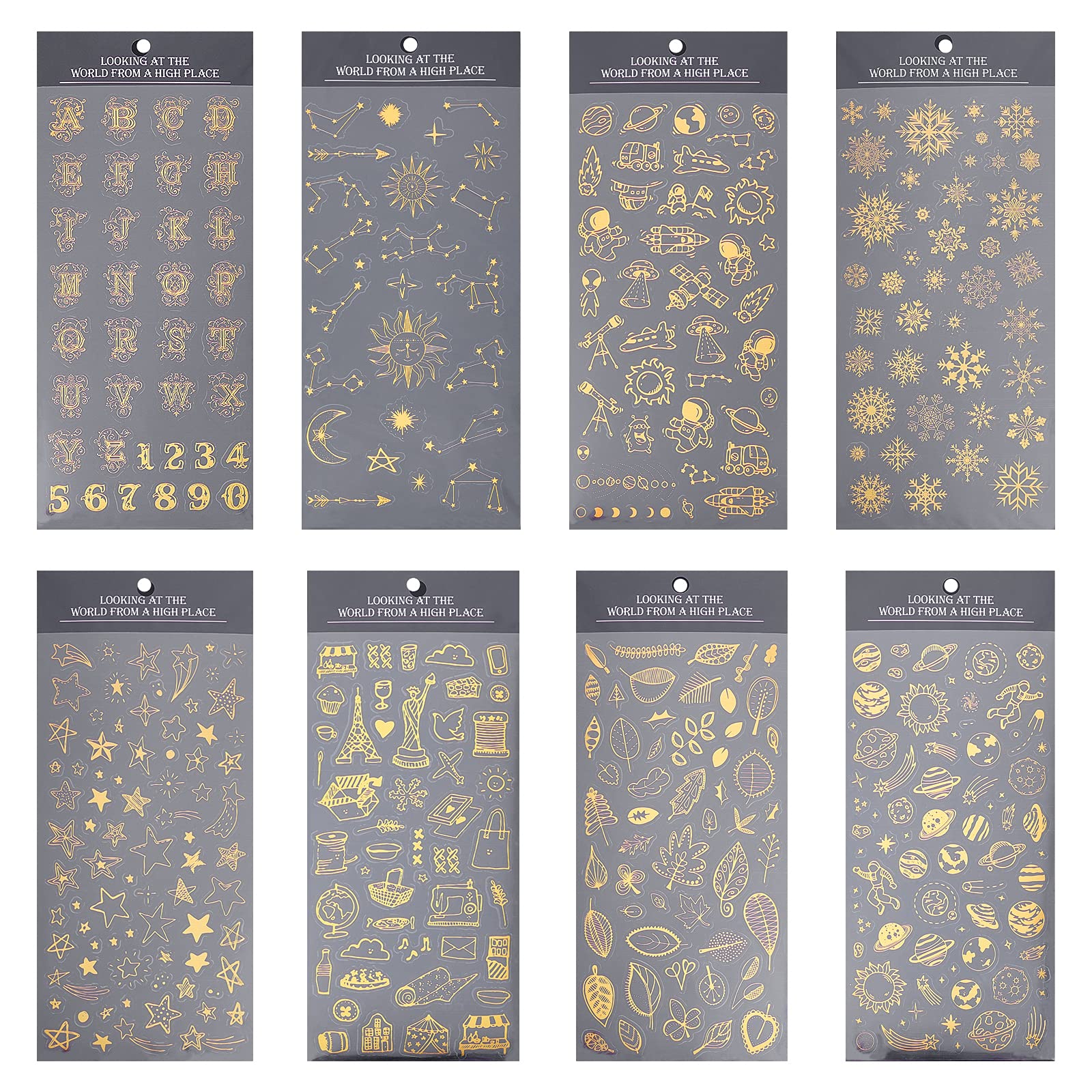 OLYCRAFT 8PCS Self-Adhesive Stickers Mixed Style Decorative Star Snowflake Stickers for Personalize Hand Account Photo Frame Album Laptop Water Bottle Scrapbook Decoration 23x10.5x0.04cm