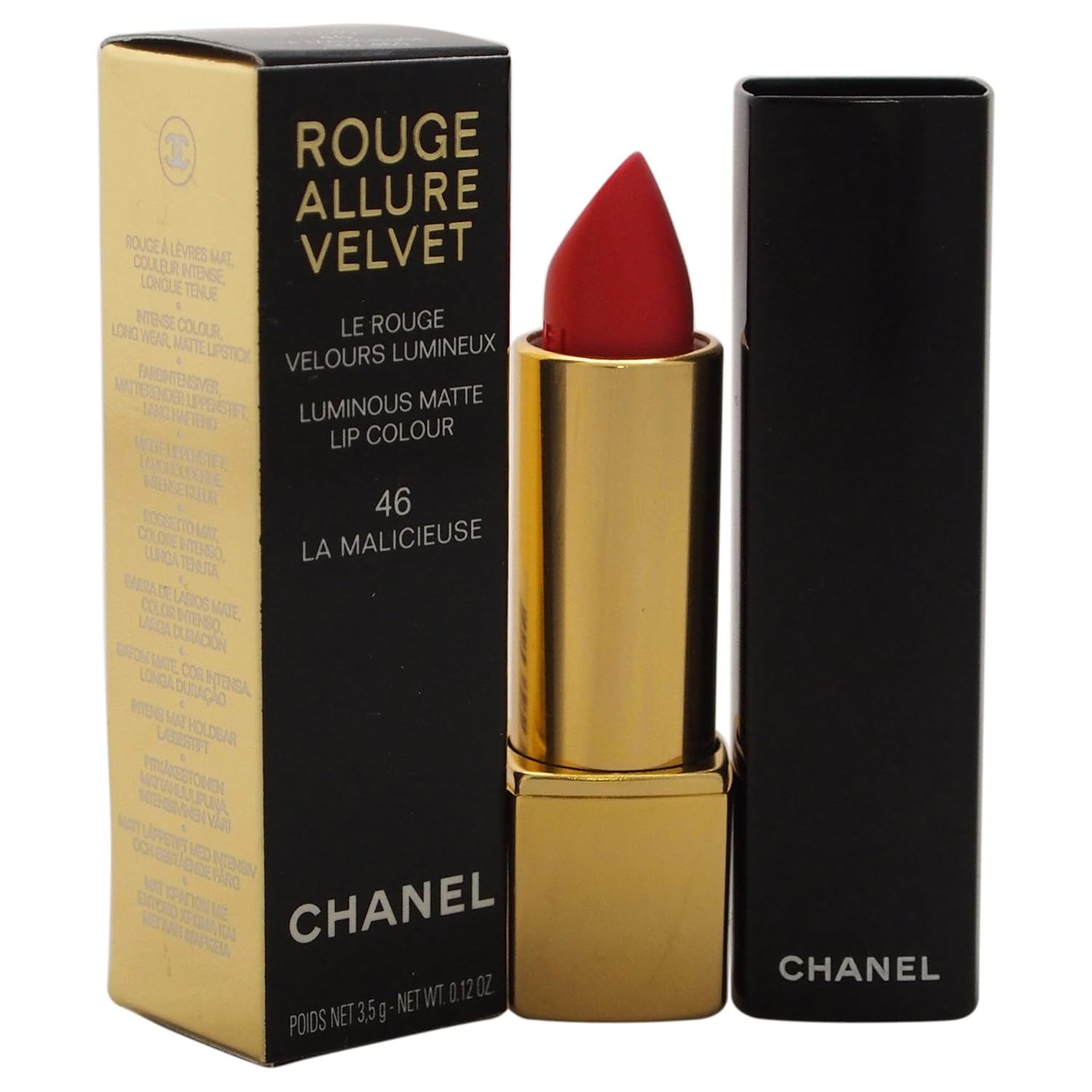 Chanel Rouge Allure Velvet Luminous Matte Lip Colour, 46 La Malicieuse, 0.1 Ounce