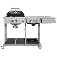  Gas-Grillstation Outdoorchef Venezia 570 G 4-flammig 3+1 Gas Brenner schwarz XXL Garten ✔ Lenkrollen mit Bremse ✔ Deckel ✔ Seitentisch rechts ✔ Ablagefläche ✔ rund ✔ rollbar ✔ stehend grillen ✔ Grillen mit Gas ✔ mit Station ✔ mit Rädern 