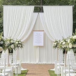 Htper 10x12 ft Ivory Backdrop Curtain Panels for