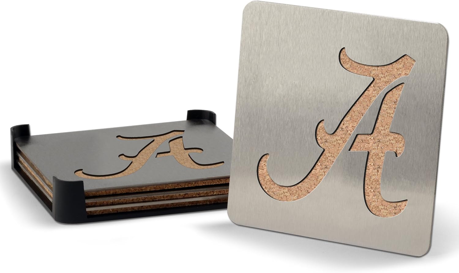 YouTheFan NCAA Boasters, 4-Piece Stainless Steel Laser-Cut Team Coaster Set