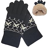 Fulcyla Winter Gloves for Women Thick Warm Fleece Lined Elastic Thermal Knit Cold Weather