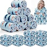 Tranqun 10 Pcs Spring Flannel Snowman Throw Blankets, 50" x 60" Winter Snowman Fleece Blanket Bulk for Women, Blue Xmas Sofa Fuzzy Blanket for Cozy Sofa Couch Spring Office Gift Decor