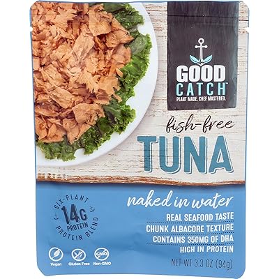 Good Catch Plant Based Fish Free Tuna - Naked In Water, 3oz Pouch, 3oz