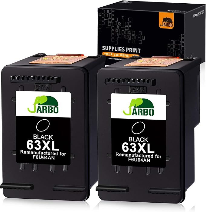 3-Pack Black Remanufactured Ink Cartridge 63XL For HP Envy & OfficeJet Printers