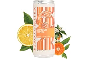 Strongwater Sparkling Spanish Tonic Water - 12 Pack Cans (8.4 Fl Oz Each) - Premium Craft Cocktail Mixer - Orange Blossom Water with Quinine & Tangerine - Real Cane Sugar, No Artificial Flavors