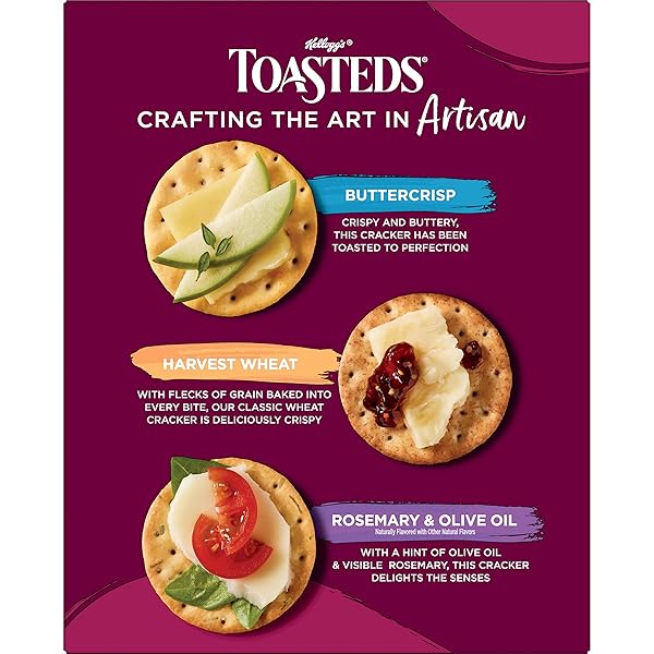 TOASTEDS CRACKERS, CRACKER COLLECTION, LUNCH SNACKS, VARIETY PACK, 12OZ BOX (1 BOX)