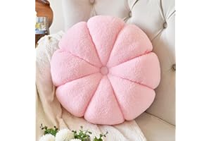 DDLIURY Round Throw Pillow, 17.7" Round Cushion Pillows Pumpkin Decorative Pillows Floor Cushion for Couch Bed Sofa Chair, Soft Pink Aesthetic Circle Seat Cushion Home Decor Pillow for Bedroom Living Room
