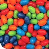 Sour Jelly Beans, Assorted Fruit Flavors Chewy Candy - 2 Lb Pack | Grape, Kiwi, Cherry, Fruit Punch, Orange