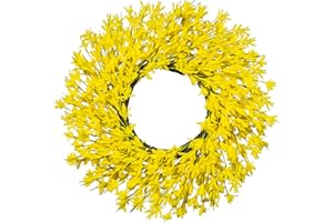 LZNPA Large Summer Fall Wreaths for Front Door 26 Inch Fall Summer Door Wreath Autumn Wreaths for Front Door Wild Floral Wreath for Farmhouse Porch Wall Wedding Living Room Home Decor Aesthetic(Yellow)