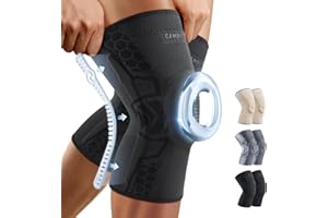 CAMBIVO 2 Pack Knee Brace for Men and Women, Knee Sleeves for Men with Patella Gel Pad and Side Stabilizers, Knee Compression Sleeves for Knee Pain Relief, Running, Workout, Daily Use