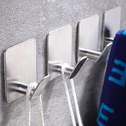 DELITON Adhesive Towel Hooks on Wall: Robe Hooks