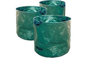 Grow Genius Garden Bag 3 Pack 132 Gallons XL Leaf Bags Heavy Duty Reusable Garden Yards Waste bags Container, Lawn Garden Leaf Bags.
