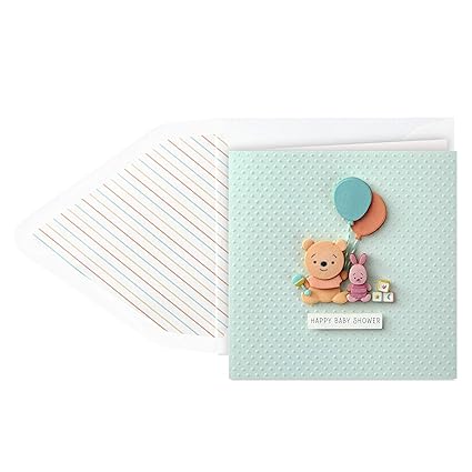 Hallmark Signature Disney Baby Shower Card Winnie The Pooh And Piglet