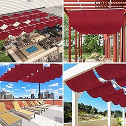 SunnyRoyal Red 7'x9' Waterproof Pergola Shade Cover