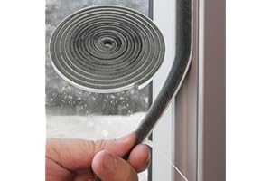 fowong Weather Stripping Door Seal, Self Adhesive Brush Weatherstripping for Windows and Doors Frame, Windproof, Dustproof, Soundproof, 11/32 inch x 11/32 inch x 16ft Grey