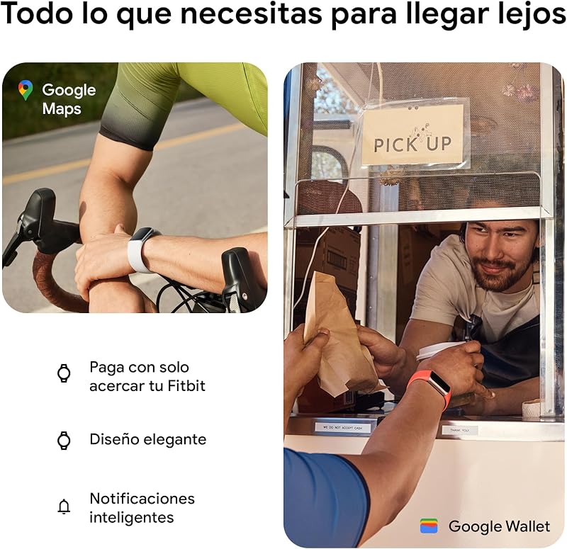 Google Fitbit Charge 6 Pulsera de actividad con 3 meses de suscripción al servicio Google Health Premium incluidos, 7 días de batería, Google Wallet y Maps, Coral/Aluminio Oro Champagne