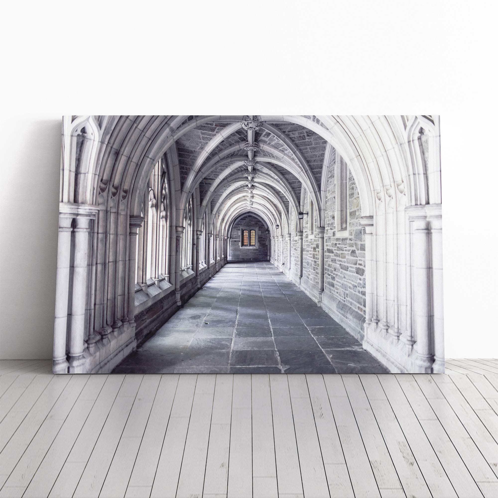 Architecture Church Ceiling Vol.2 Canvas Print | Gallery Wrapped 30mm Frame Wall Art | 20x14 inches | Ready to Hang | Modern Cityscape Picture | Living Room Bedroom Lounge Office
