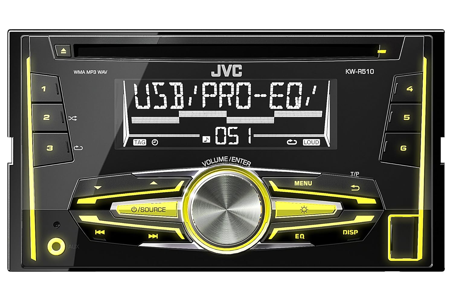 JVC KW-R510 Double Din Car Stereo with Front USB/AUX Input: Amazon