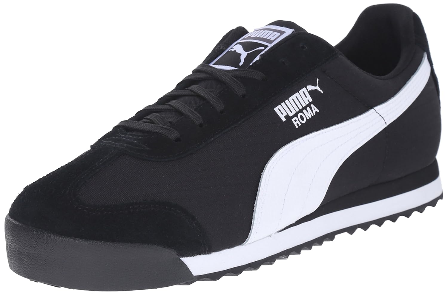 Buy PUMA Men's Roma Ripstop and Suede Fashion Sneakers, Black/Black