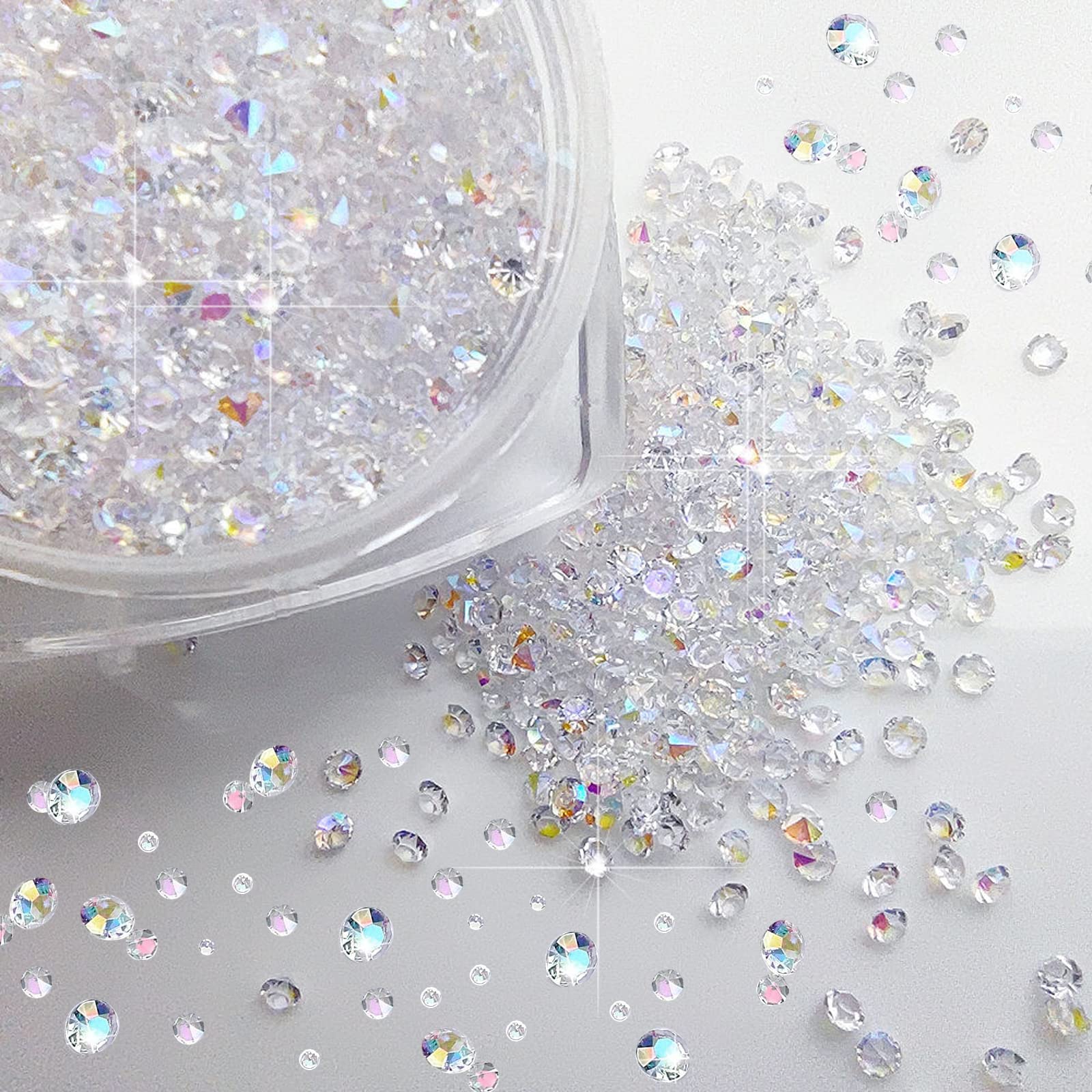5000 Pieces Scatter Crystals, VEGCOO Wedding Table Decoration Acrylic Crystals, Confetti Diamonds Crystal Rhinestones 3 mm, 4 mm, 6 mm for Vase Filler Wedding Christmas Party Table Decoration