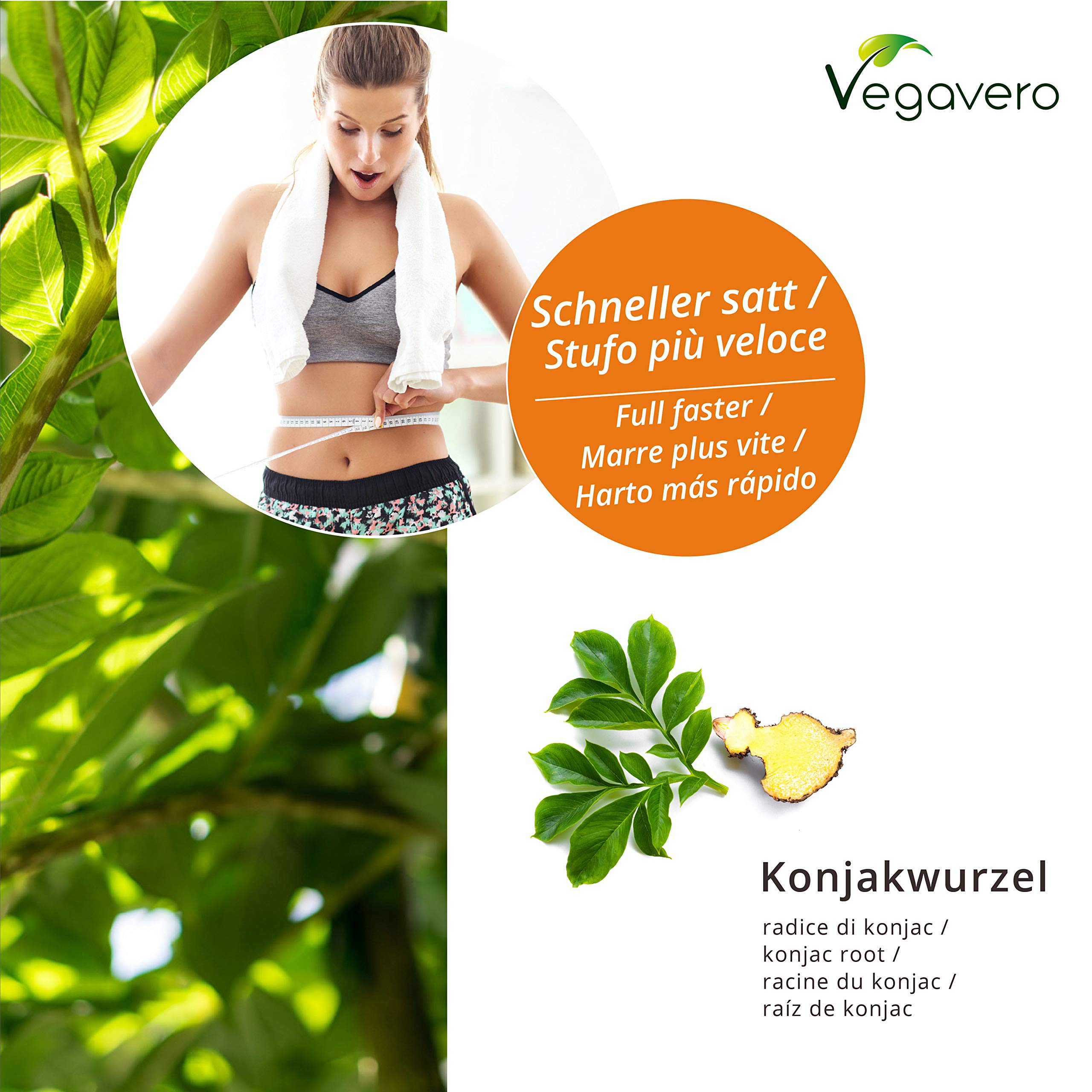 Glucomannan | 550 mg, 120 Capsules | Konjac Root Fibre | Weight Loss, Appetite Reduction, Better Digestion | Vegan & Vegetarian by Vegavero