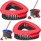 Spin Mop Scrub Brush Head for O Ceda RinseClean 2 -Tank System(Blue) | Hard Bristle Scrubber Brush for Floor Cleaning Accessories (Not Fit for EasyWring 1-Tank), 2 Pack