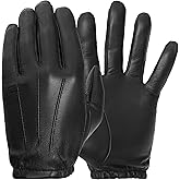 Pratt and Hart Guardia Men’s Leather Police Gloves for Law Enforcement Officers, Shooting, and Driving (Black) Sheepskin