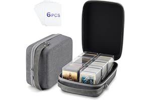 guaiboshi Portable Trading Card Storage Case：Holds 800+ Double Sleeved Cards, 6 Clear Commander Deck Boxes with 6 Dividers, Fits MTG, YuGiOh, TCG, Sports Cards