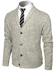 H2H Men's Long Sleeve Button Front Cotton Cashmere