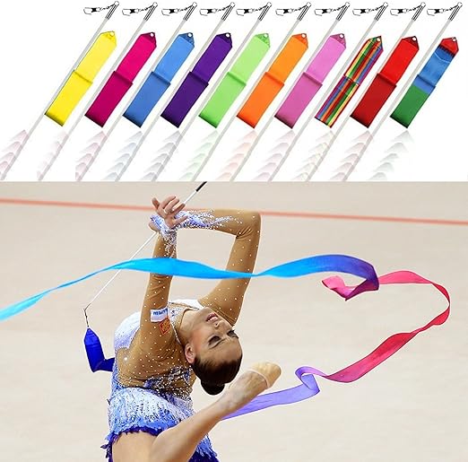 Weddecor 10 X Gymnastic Ribbon 4m Gym Dance Ribbon Rhythmic
