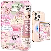 Shorogyt Compatible with Magsafe Wallet Magnetic Card Holder - Phone Wallets Cute Collage Design for Women Teen Girls Slim for iPhone 17/16/15/14/13/12 Series for Apple Mag RFID Magnet, Fit 3 Cards