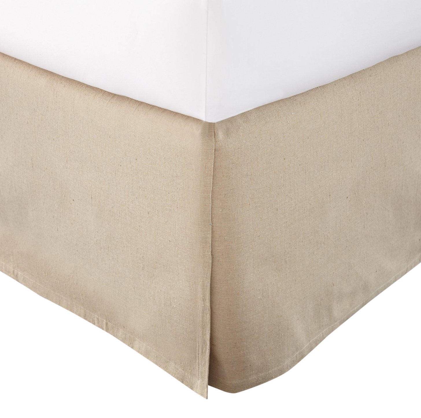 Levtex HomeKing Size Faux Linen Dust Ruffle, 16-inch Drop with Box Pleat