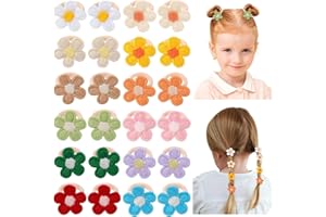 Jollybows 24PCS Toddler Hair Ties for Girls, Baby Hair Ties Christmas Mini Flower Elastic Hair Scrunchies,Soft Ponytail Holders Hair Accessories for Toddlers Baby Girls