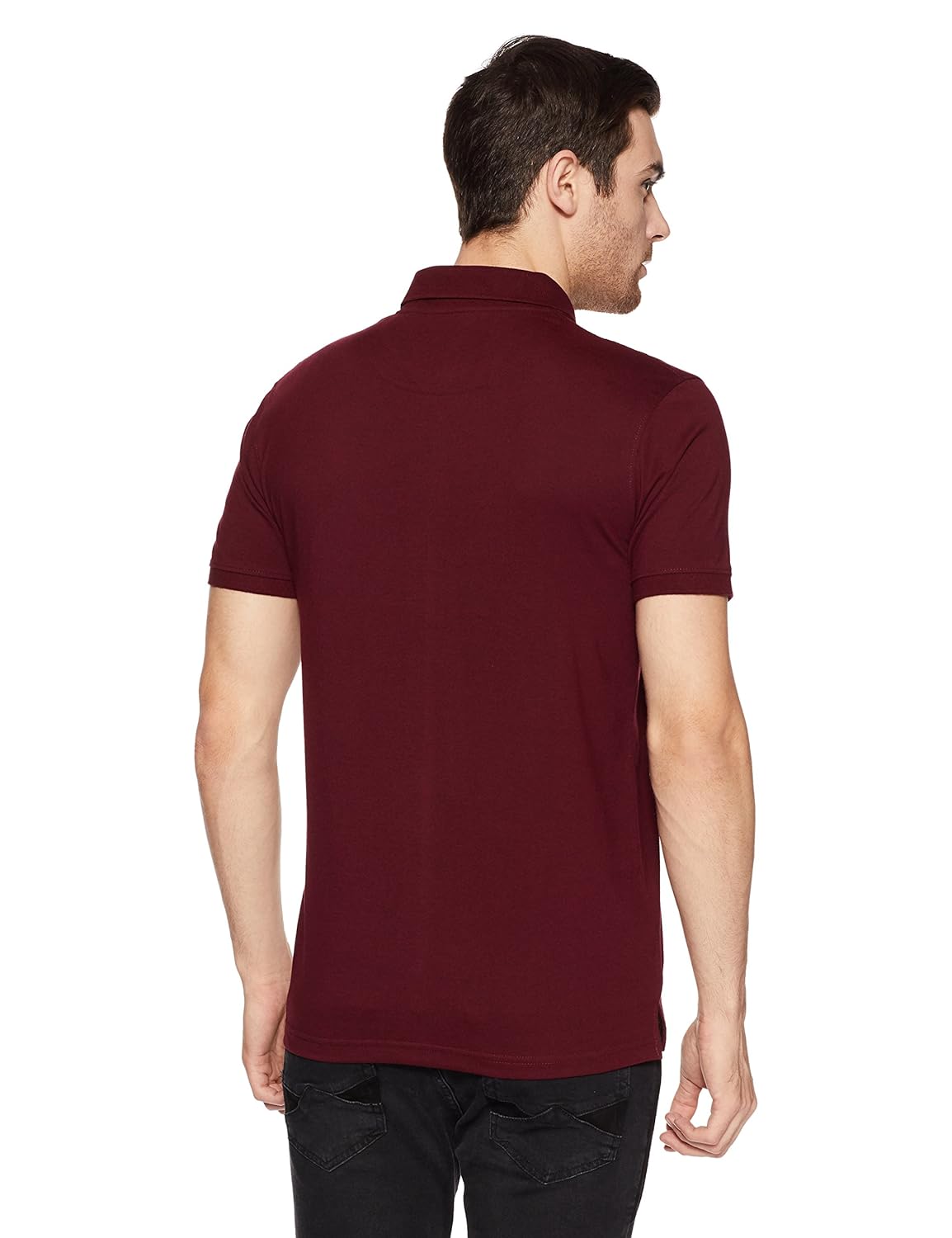 get in men's solid regular fit polo