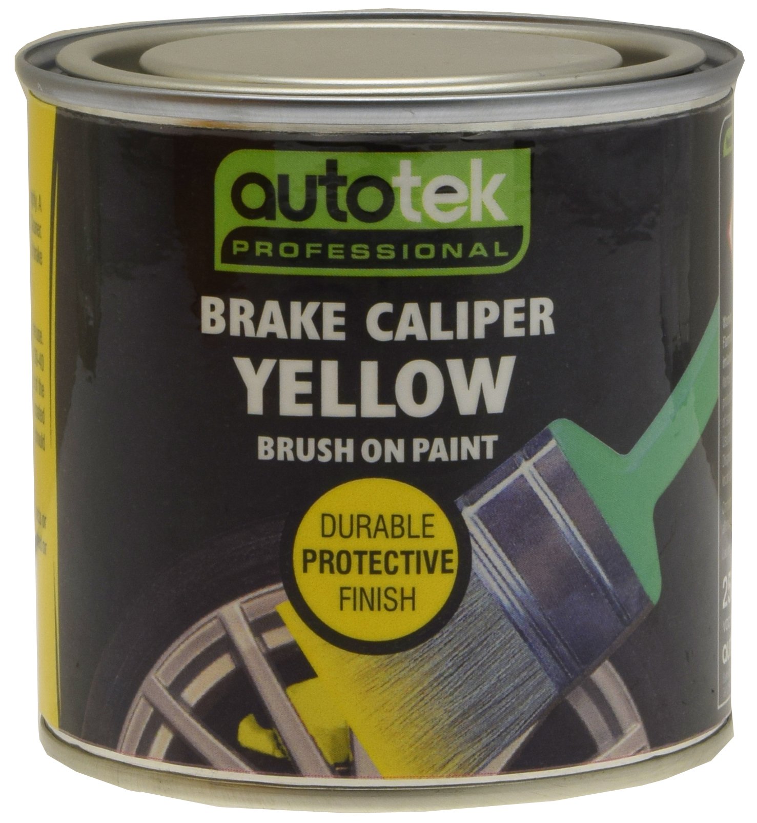 Autotek ATOOCALY250 Tin Brake Caliper Brush-On Paint, 250 ml, Yellow