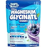 Magnesium Glycinate Gummies 2150 mg with Magnesium L-Threonate for Adults, Melatonin Free, High Absorption, Blueberry Flavor, 90 Count