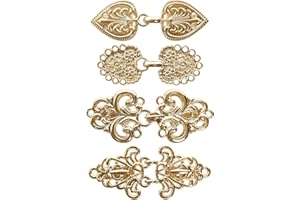 AXEN 4-Piece Vintage Sweater Swirl Cape Cloak Clips for Dress Retro Cardigan Shawl Collar Clasp Dress Shirt Button Clip for Girl Women