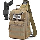 HPDF Tactical Sling Backpack Military Crossbody Bag Pack for Mens One Shoulder Holster Sling Bag 10L