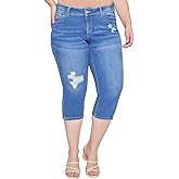 Royalty for Me Womens YMI Jeans Women's Plus Size Sustainable Wannabettabutt Mid Rise Capri Jeans
