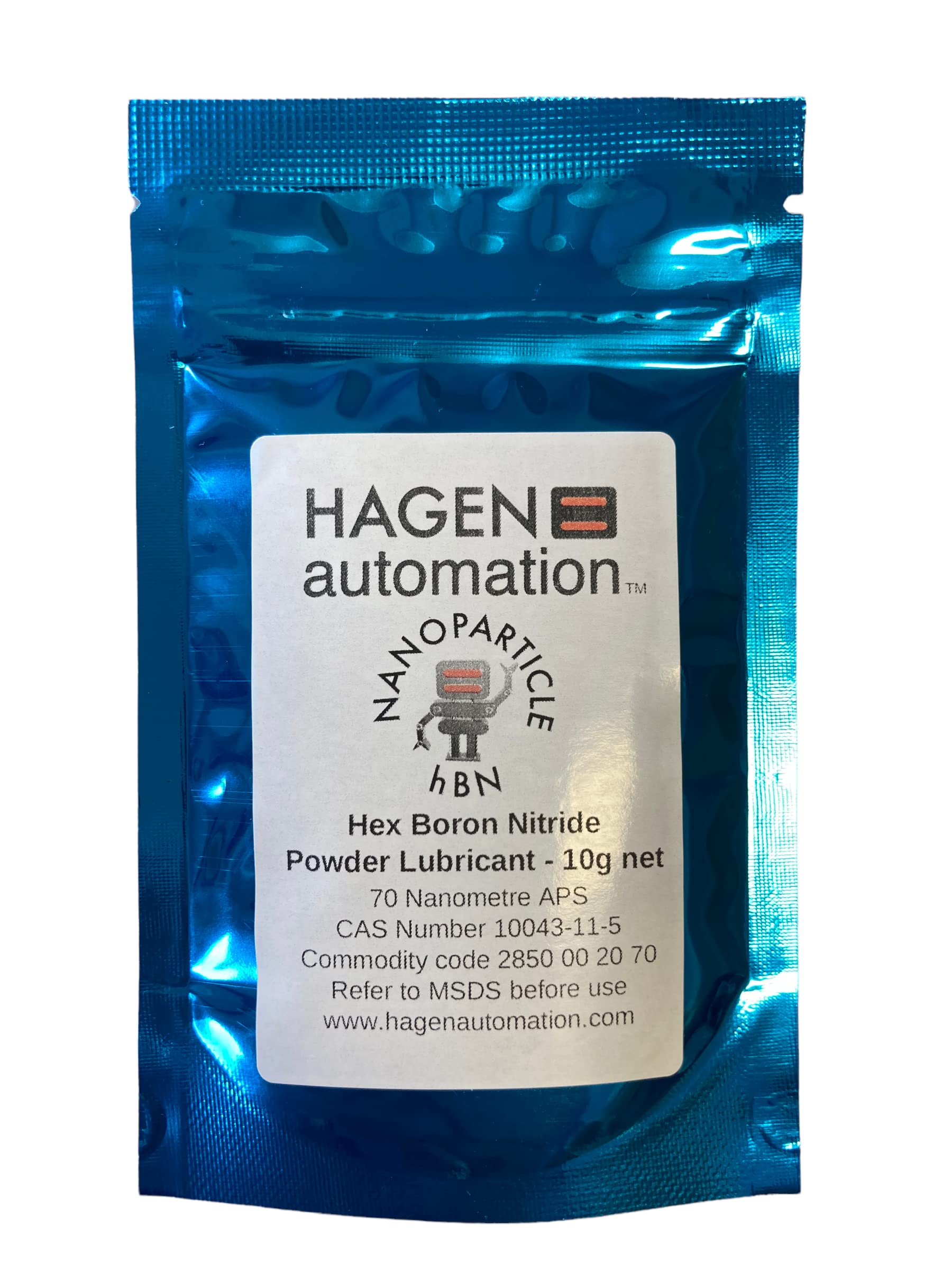 10g Nanoparticle hBN - Hexagonal Boron Nitride Powder - high temperature lubricant for bullet coating, ceramic bearings, 3D printers, cycling