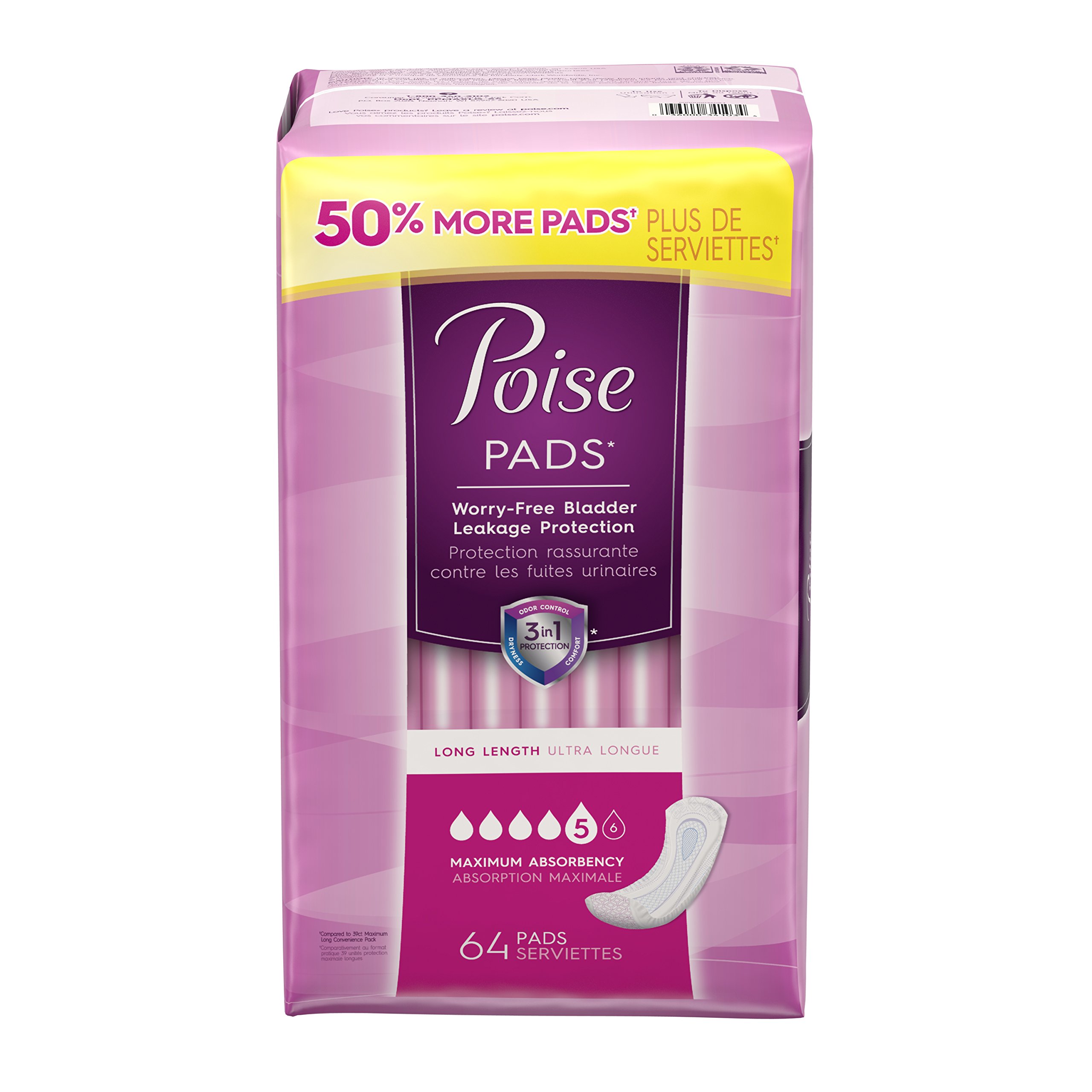 Poise Incontinence Pads Maximum Absorbency Long 64 Count 1 eBay