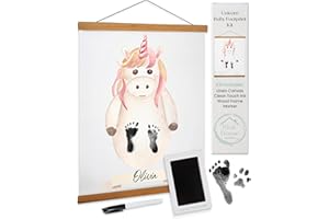 BLOU' HOUSE HOME GOODS Unicorn Baby Footprint Kit - Newborn Footprint Kit Maker for Keepsake, Memories, & Gifts - Foot Print Kit for Baby Boy, Girl, New Born, Infant, & Dog - Babies Foot Printing Kit with Touchless Ink Pad