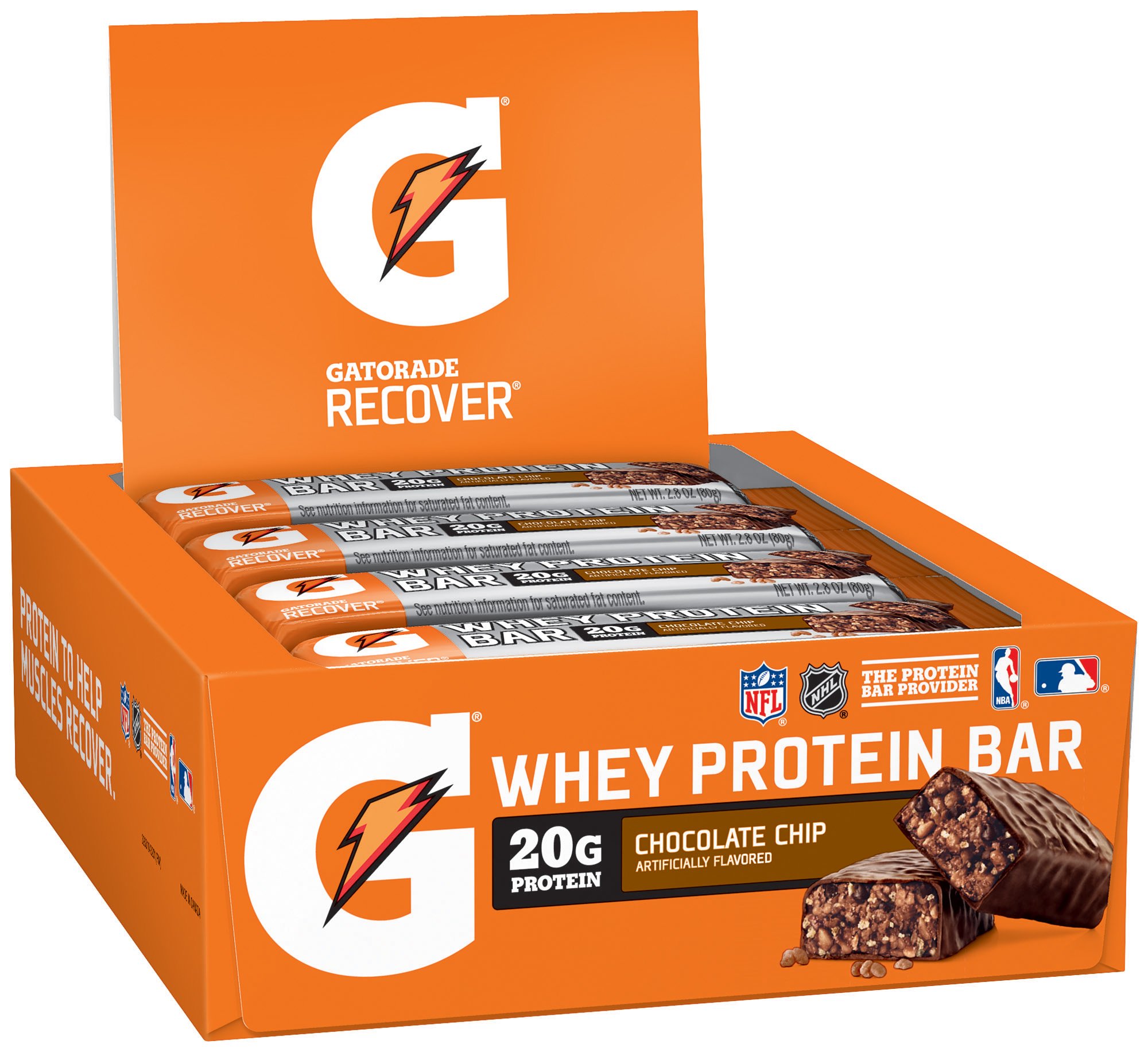 Gatorade Whey Protein Recover Bars Chocolate Chip 2.8 ounce bar... Free