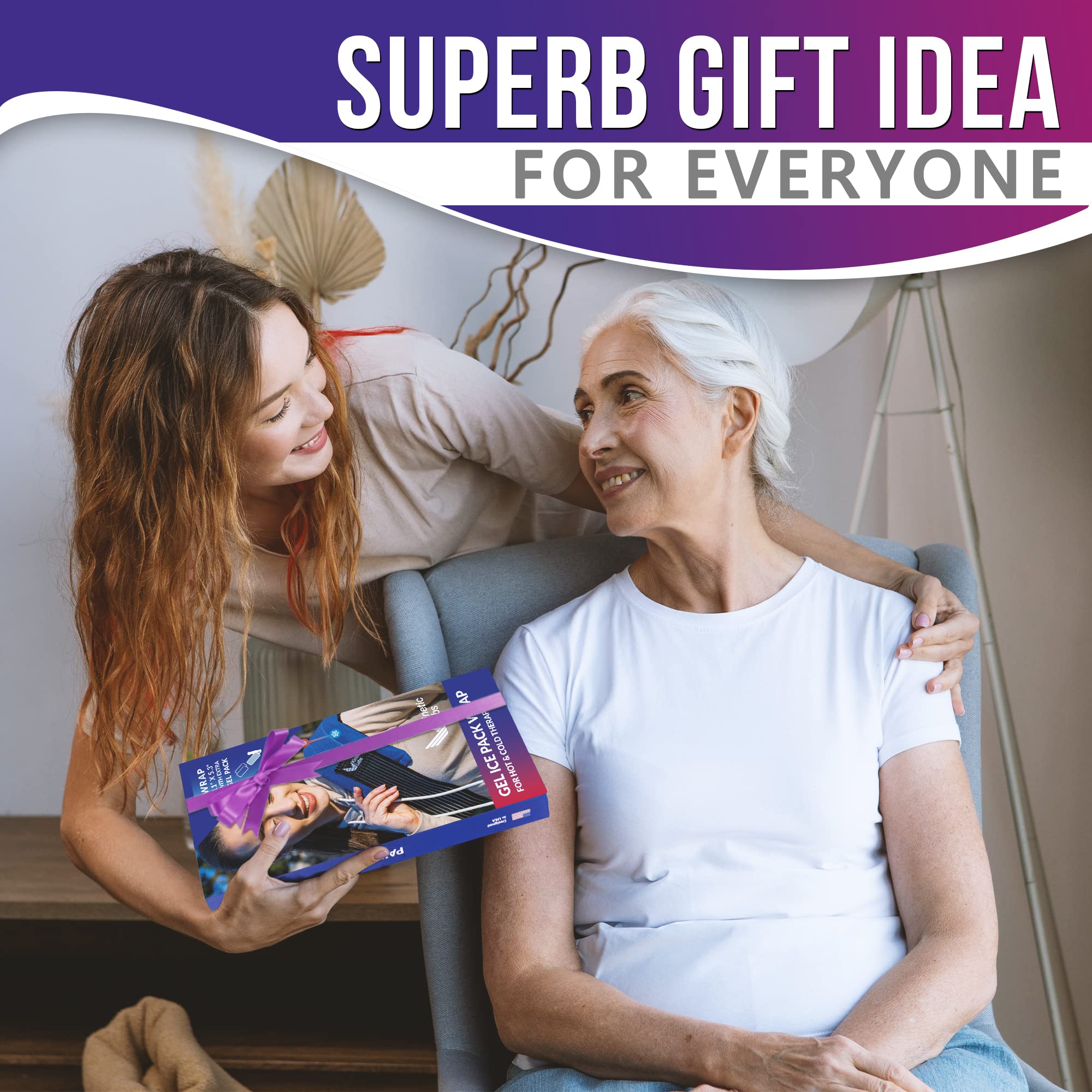 Reusable Ice Pack Wrap by Kinetic Labs - Gel Ice Pack Wrap - Ice Packs for Injuries Reusable (Large with Extra Gel Pack)