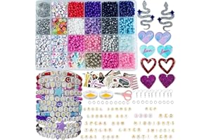 Gpurplebud Friendship Bracelet Making Kit 12 Bracelets 5 Pair Earrings Heart/Snake Speak Now Cruel Summer Midnights Red Anti-Hero 1989 4mm Glass Seed Beads