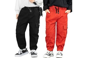 MINI PANDA Toddler Boy Pants, Little Boys 2-Pack Pull On Pants