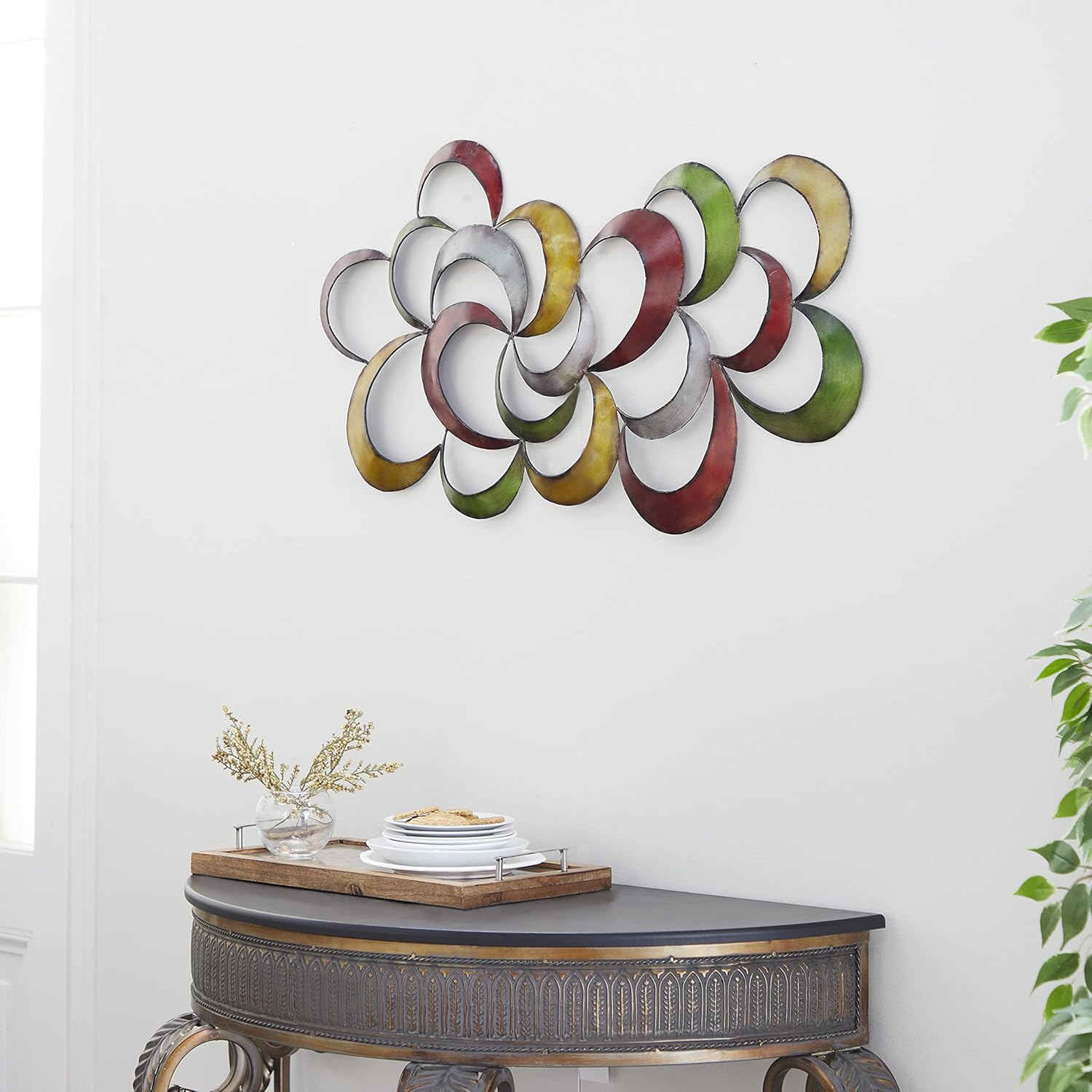 Paintings - Deco 79 Metal Abstract Scalloped Wall Decor, 35