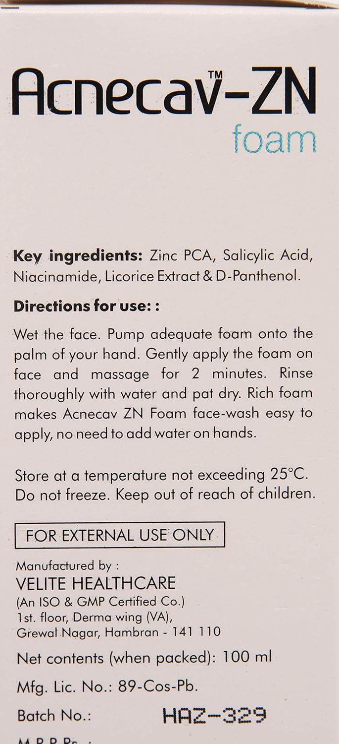 acnilite zn foam face wash