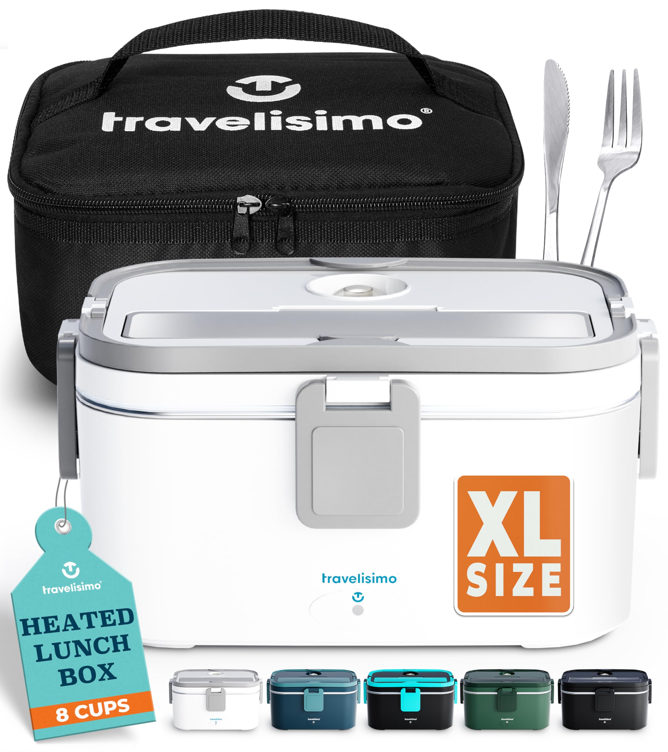 Photo 1 of TRAVELISIMO Extra-Large Electric Lunch Box For Adults Holds up to 8 Cups - 80W Heated Lunch Box 1.8L Portable Microwave, Portable Food Warmer, Travel & Work - Loncheras Para Hombres De Trabajo